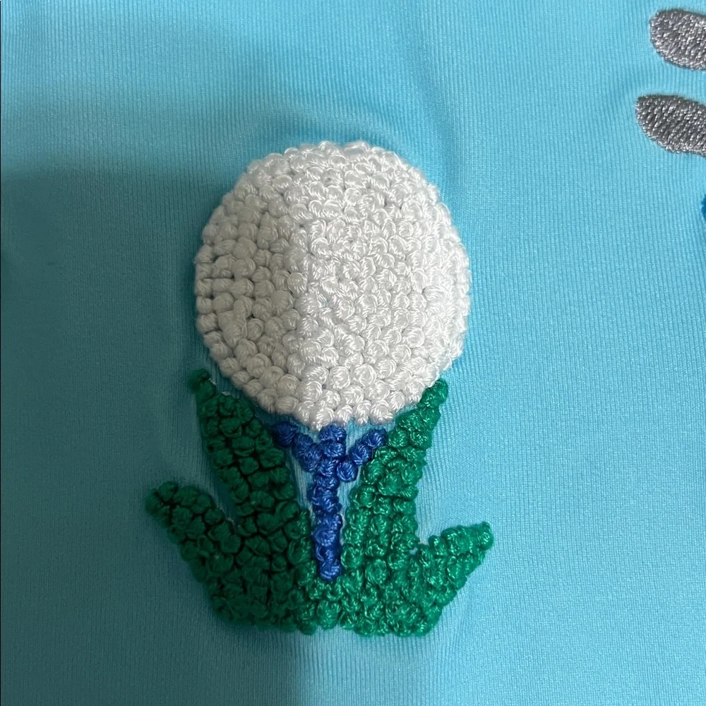 Smocking Dog Boutique Kids Light Blue Golf Patch Tee